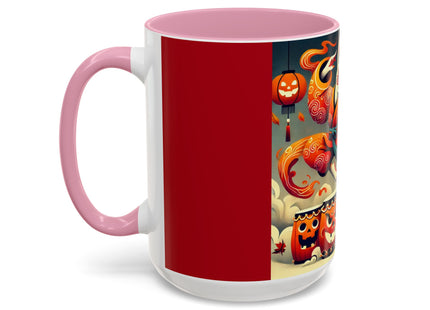 Jack-O’-Lantern Drums & The Kabuki Rabbit Colorful Mugs (11oz, 15oz)