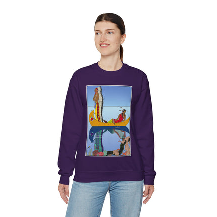 Le long du Missouri (Indian couple on the Missouri River) by George Barbier Heavy Blend™ Crewneck Sweatshirt