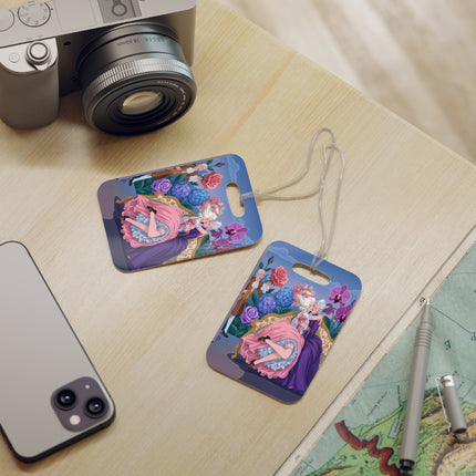 🌹💜 The Secret Embrace Luggage Tag – Art Deco Floral Romance