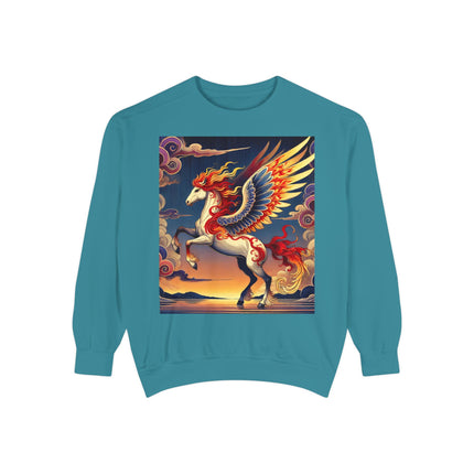 Flame-Winged Horse at Sunset Sweatshirt