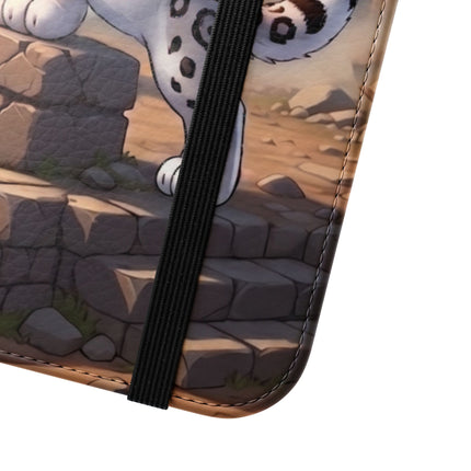 🐆🔭 The Snow Leopard Lookout Flip Case – Adventure, Curiosity & Fearless Style