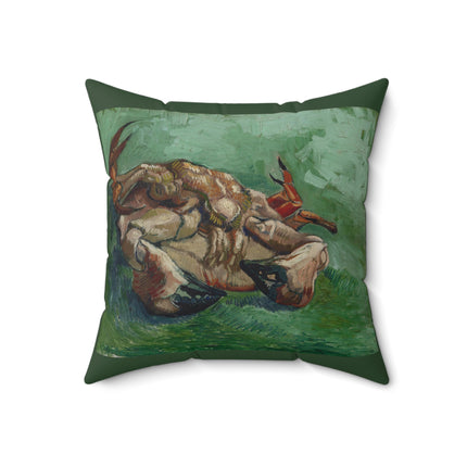 Crab on its Back by Vincent Van Gogh Spun Polyester Square Pillow