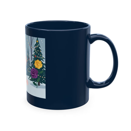 🏮🎄 The Winter Lantern Celebration Ceramic Mug – Art Deco Asian Christmas Elegance