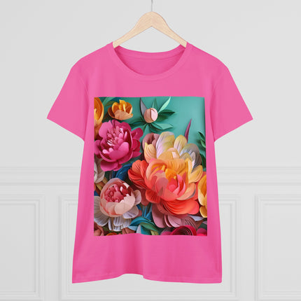 Peonies in Full Bloom Women's Midweight Cotton Tee