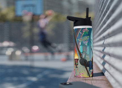 Cyberpunk Leopard Stainless Steel Water Bottle