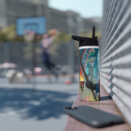 Cyberpunk Leopard Stainless Steel Water Bottle