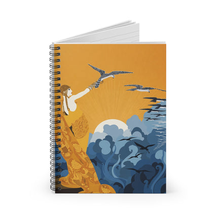 Falcon Mistress Spiral Notebook – Art Deco Glamour & Mythic Power