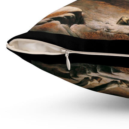 Napoleon Crossing the Alps by Jacques-Louis David Spun Polyester Square Pillow