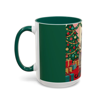 🖤🔥 The Lady Of The Christmas Hearth Colorful Mug – Art Deco Holiday Elegance