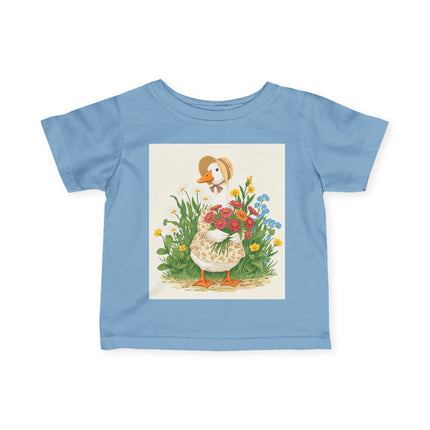 🪿🌸 The Little Flower Garden Goose Infant Fine Jersey Tee – Whimsical Woodland Charm