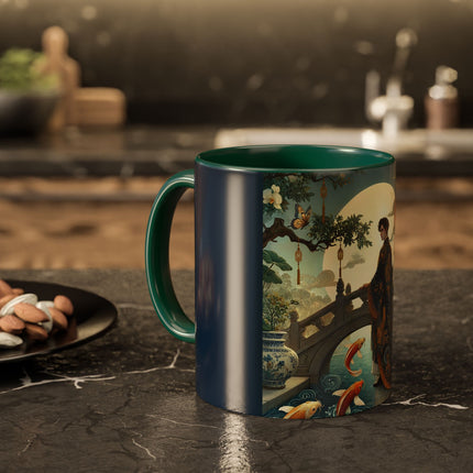 Moonlit Bridge Gentleman Colorful Mug – Imperial Serenity & Moonlit Harmony