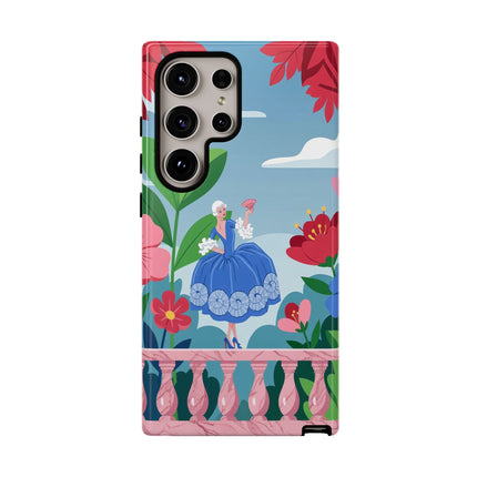 🌺🪭 The Lady Of The Grand Flower Terrace Phone Case – Art Deco Garden Elegance