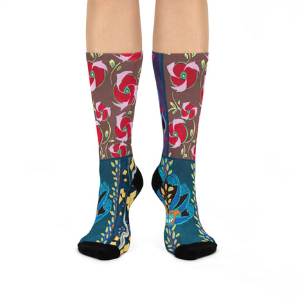 Floral Pattern by Emile-Alain Séguy Cushioned Crew Socks