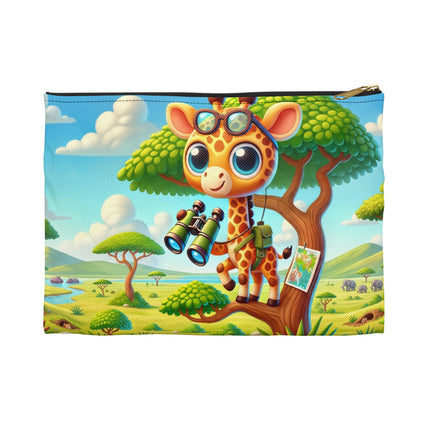 The Giraffe Lookout Flat Pouch – Savanna Grace & Watchful Wonder