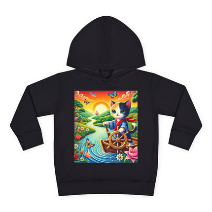 Sailor Kitten’s River Adventure Toddler Pullover Fleece Hoodie
