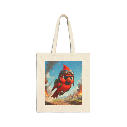 The Cardinal Dive Bomber Cotton Canvas Tote Bag – Bold Flight & Fearless Adventure