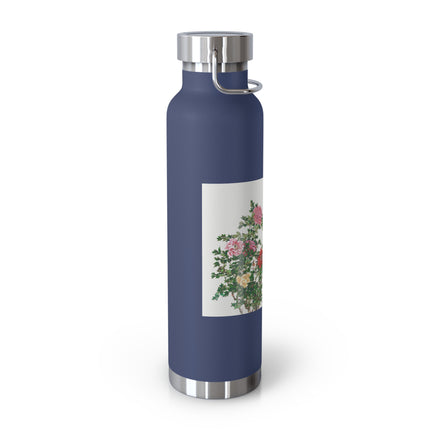 Peonies and Birds by Okamoto Shuki Copper Vacuum Insulated Bottle, 22oz