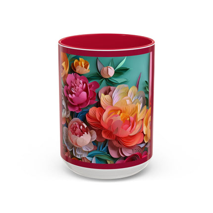 Peonies in Full Bloom Colorful Mugs (11oz, 15oz)
