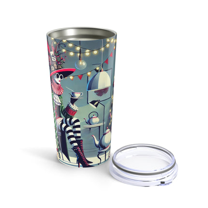 Whimsical Christmas Tea Party Tumbler 20oz