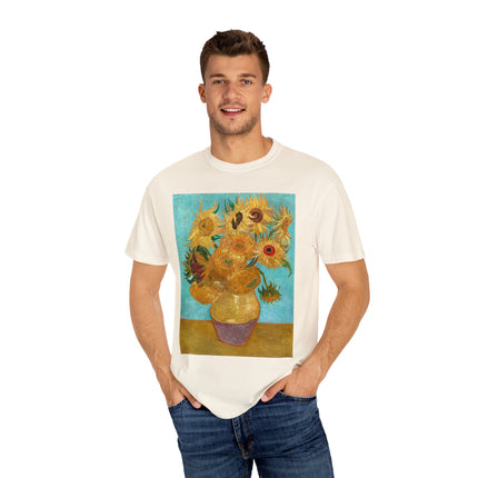 Vase with Twelve Sunflowers by Vincent van Gogh Unisex Garment-Dyed T-shirt