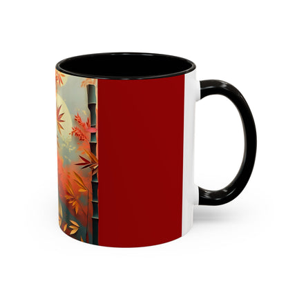 Red Panda at an Autumn Bamboo Grove Colorful Mugs (11oz, 15oz)