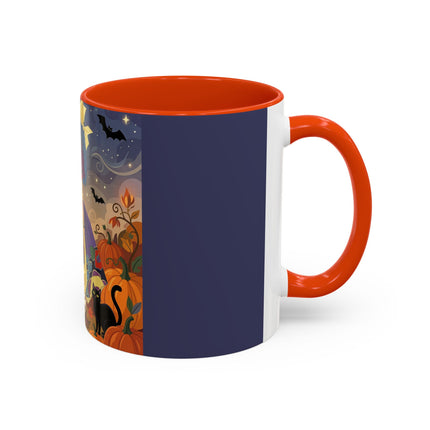 🌙🎃 The Moonlit Garden Walk Colorful Mug – Elegant Halloween Charm