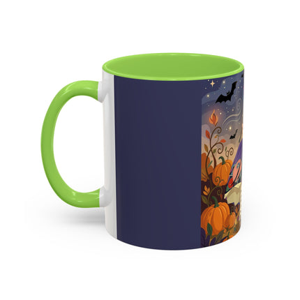 🌙🎃 The Moonlit Garden Walk Colorful Mug – Elegant Halloween Charm