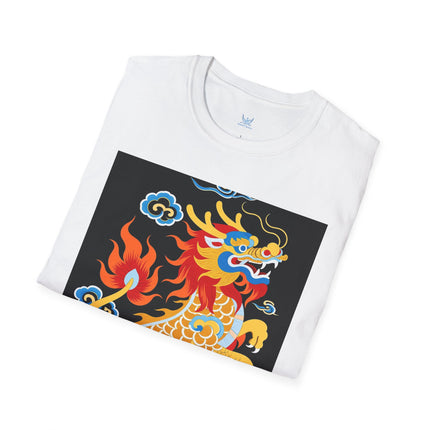 🐅🔥 The Golden Fire Tiger Softstyle T-Shirt – Celestial Flames & Eastern Fantasy