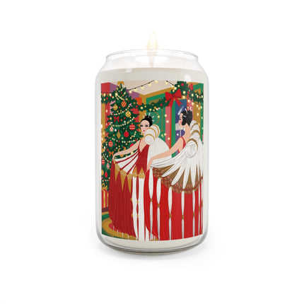 🎄💃 The Christmas Mirror Duet Scented Soy Candle – Art Deco Holiday Elegance