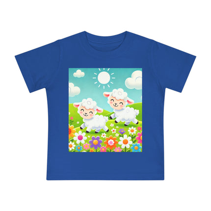 Pair of Lambs Baby T-Shirt – Gentle Joy in the Meadow