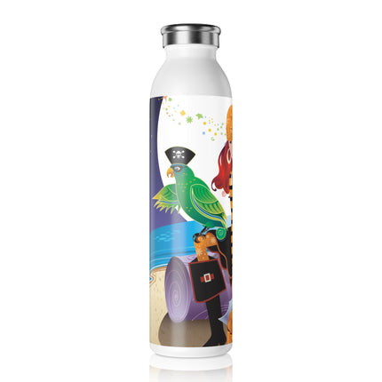 Moonlit Pirate Halloween Slim Water Bottle