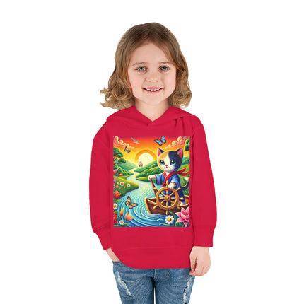 Sailor Kitten’s River Adventure Toddler Pullover Fleece Hoodie