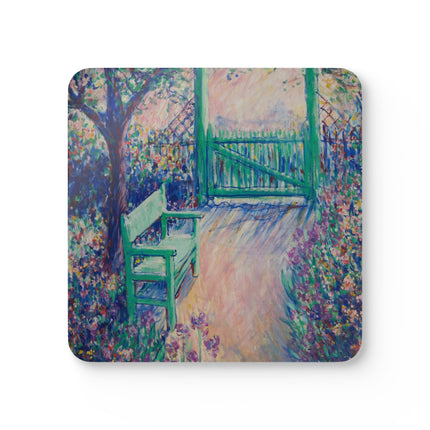 The Artist’s Garden (The Green Chair) by Theodore Earl Butler Corkwood Coaster Set