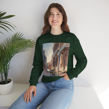 Gondola Moorings on the Grand Canal by John Singer Sargent Heavy Blend™ Crewneck Sweatshirt