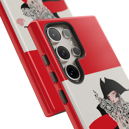 Crimson Masquerade Phone Case – Dramatic Grace & Bold Elegance