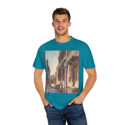 Gondola Moorings on the Grand Canal by John Singer Sargent  Unisex Garment-Dyed T-shirt