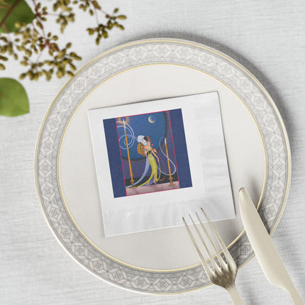 Smoke and Secrets White Coined Napkins