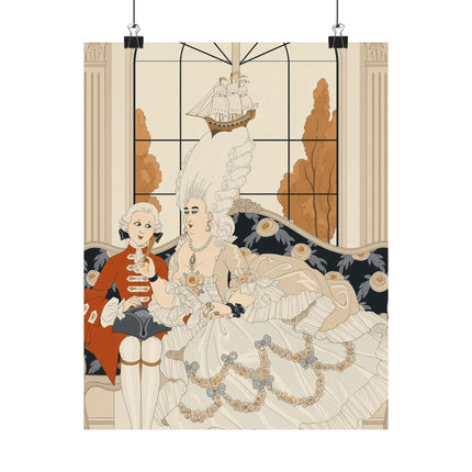 👑💌 The Duchess Matte Vertical Poster – George Barbier Art Deco Aristocratic Elegance