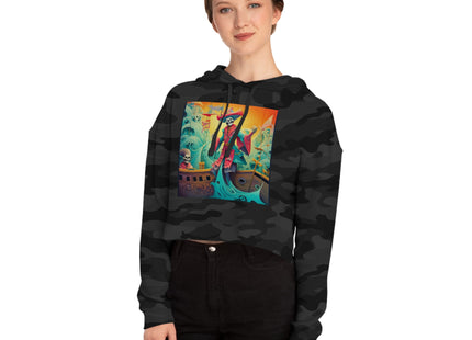 Skeleton Crew of the Misty Seas Women’s Cropped Hooded Sweatshirt