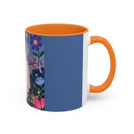 The Lady Of The Enchanted Aquarium Colorful Mugs – Art Deco Aquatic Elegance