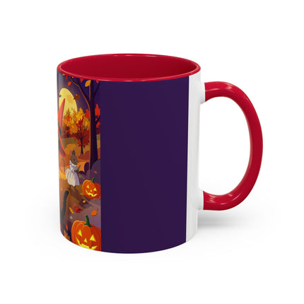 🐈‍⬛🎻 The Black Cat's Moonlit Melody Colorful Mug – Whimsical Halloween Music