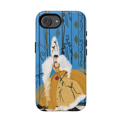 🎭🌹 The Lady At The Masquerade Gates Phone Case – Art Deco Fashion Illustration