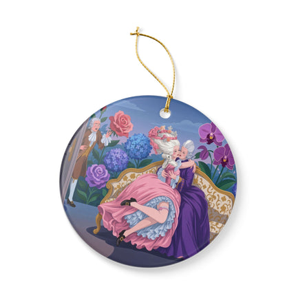 🌹💜 The Secret Embrace Ceramic Ornament – Art Deco Floral Romance