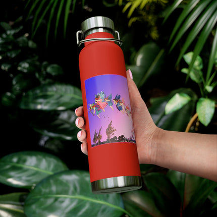 Fairies, Pixies, and Petals in Twilight's Embrace Copper Vacuum Insulated Bottle, 22 oz