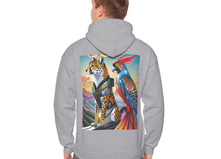 Cheetah and Parrot Cybernetic Duet – Heavy Blend™ Hooded Sweatshirt