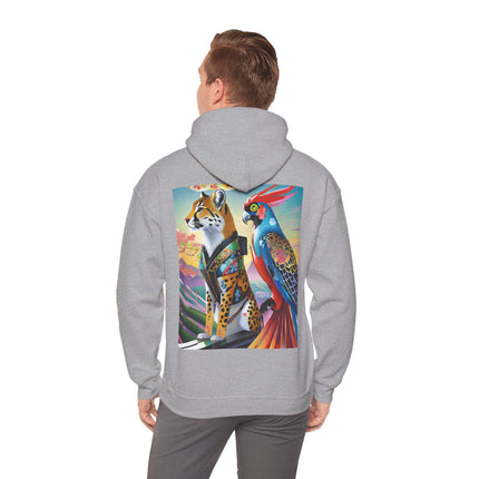 Cheetah and Parrot Cybernetic Duet – Heavy Blend™ Hooded Sweatshirt