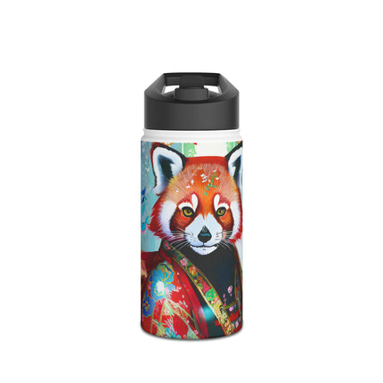 Cybernetic Red Panda Stainless Steel Water Bottle
