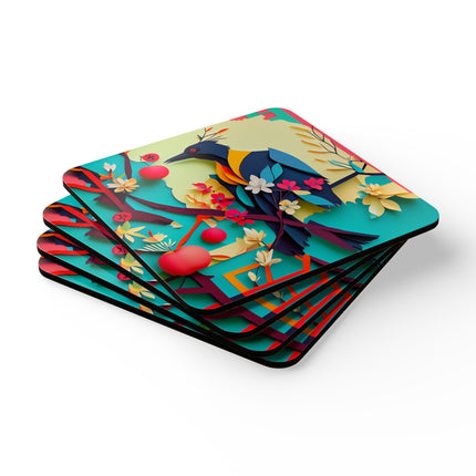 Curious Crow Corkwood Coaster Set