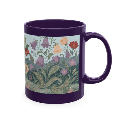 🐈🥾 The Lady & Puss In Boots In The Flower Garden Ceramic Mug – Art Deco Storybook Whimsy