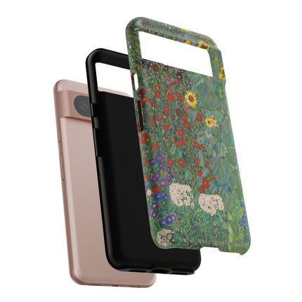 Farm Garden with Sunflowers by Gustav Klimt Phone Cases